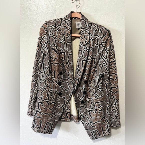 Cabi Python Snake Double Breasted Blazer - Size 12 - Picture 4 of 13